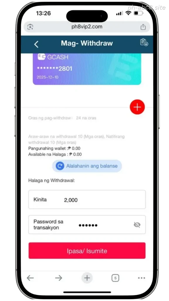 Ph8 Mag withdraw